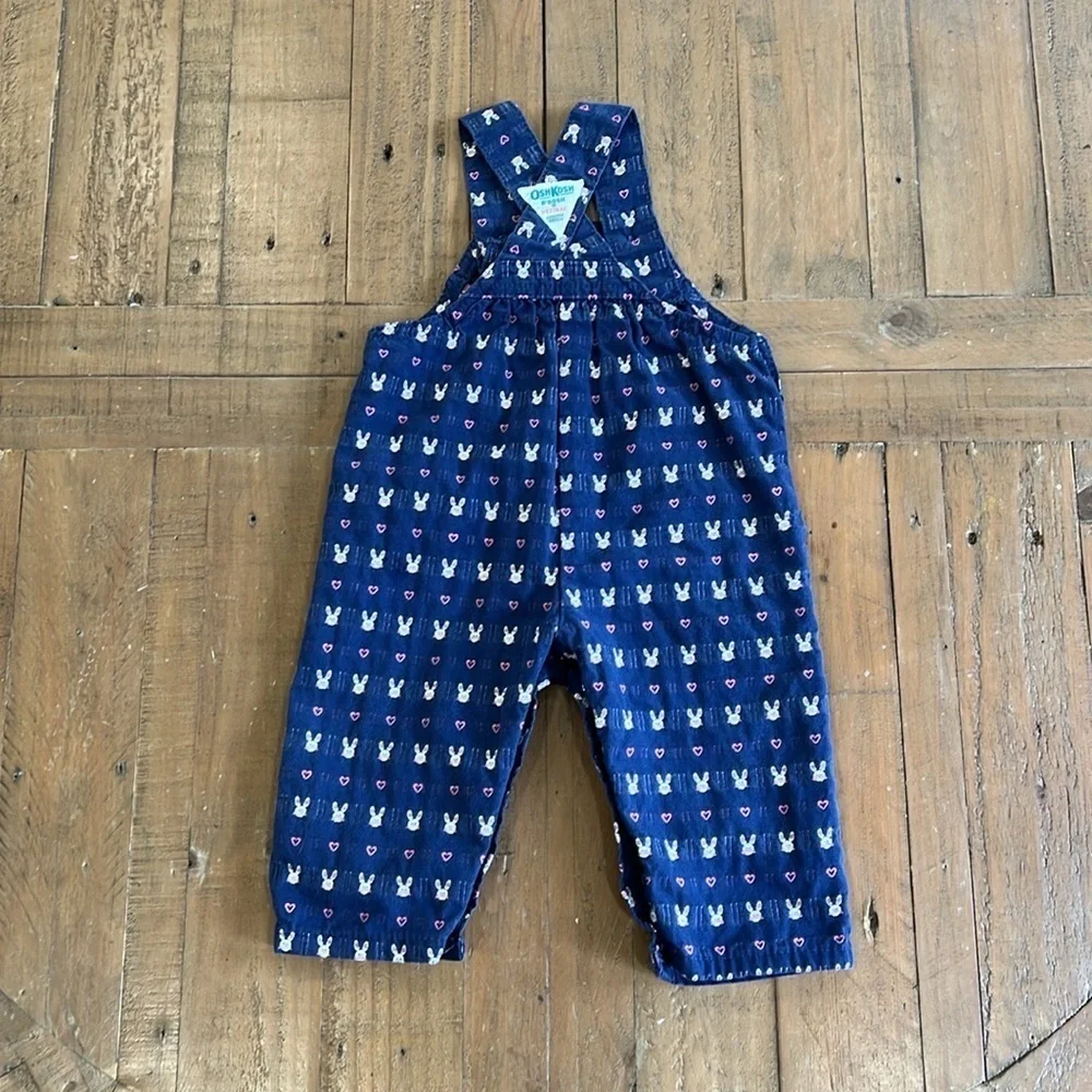 Oshkosh vintage navy rabbit overalls